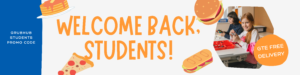 Blue and Orange Organic and Handcrafted Welcome Message Elementary Back to School Banner